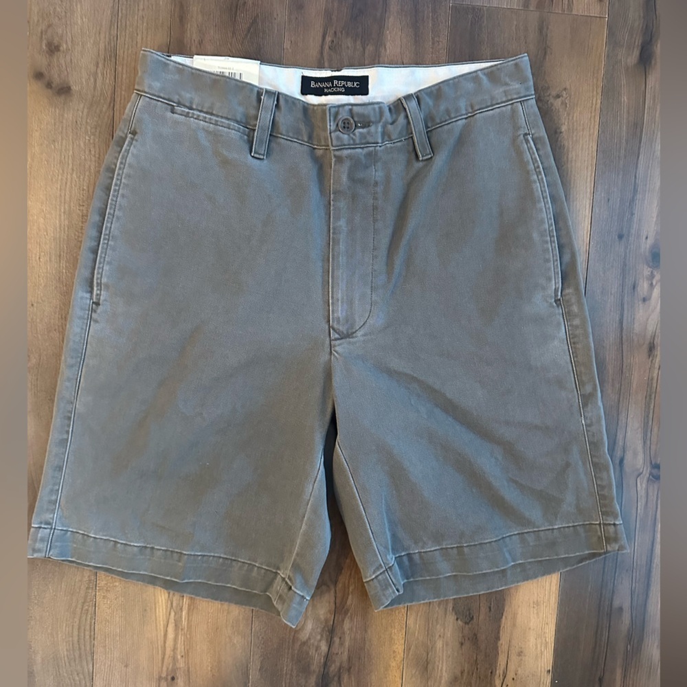 Vintage Banana Republic Chino Shorts Size 28 Gray Y2K Summer NWT - Picture 2 of 7